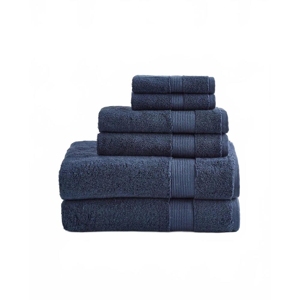 NEW UNDER THE CANOPY classic organic cotton 6-piece bath sheet set in navy